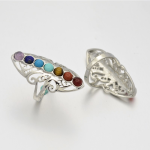 Chakra Vintage Filigree Brass Gemstone Band Ring (Lead & Nickel Free)